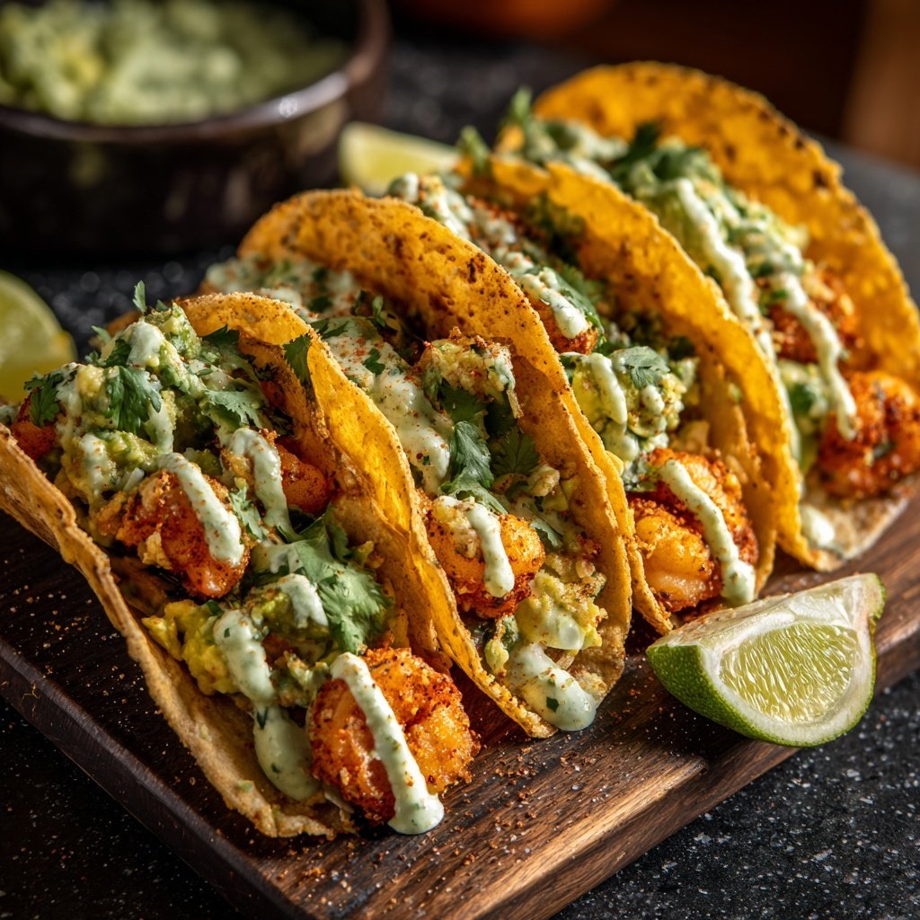 Shrimp Tacos with Lime Pasta