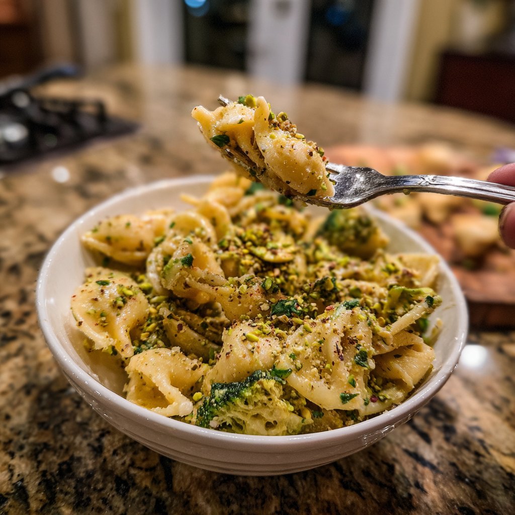 Chickpea Pasta with Broccoli Pistachio