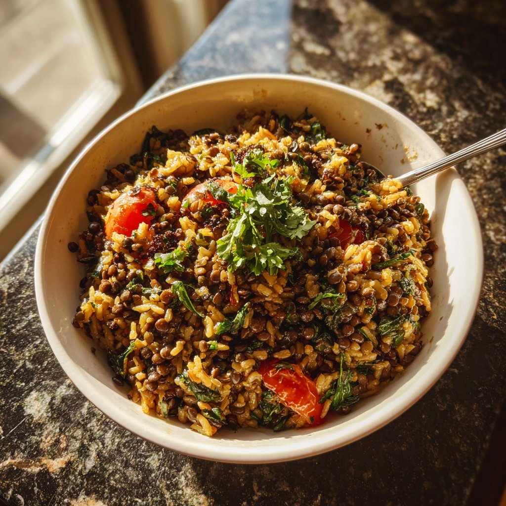 Mediterranean Rice and Lentils