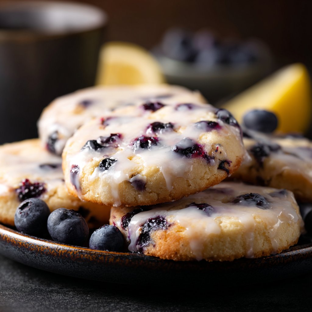 Blueberry Lemon Shortbread Cookies